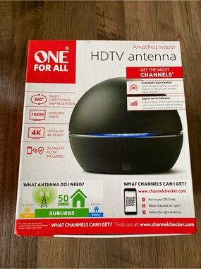 One For All HDTV Antenna - Black with Blue Accent